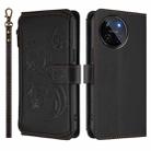 For Realme 11 4G Global Butterfly Love Flower Multi-card Zipper Wallet Leather Phone Case(Black) - 2