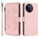 For Realme 11 4G Global Butterfly Love Flower Multi-card Zipper Wallet Leather Phone Case(Pink) - 2