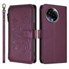 For Realme 11 5G Global / C67 5G India Butterfly Love Flower Multi-card Zipper Wallet Leather Phone Case(Dark Purple) - 2