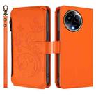 For Realme 11 5G Global / C67 5G India Butterfly Love Flower Multi-card Zipper Wallet Leather Phone Case(Orange) - 2