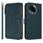For Realme 11 5G Global / C67 5G India Butterfly Love Flower Multi-card Zipper Wallet Leather Phone Case(Dark Green) - 2