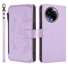For Realme 11 5G Global / C67 5G India Butterfly Love Flower Multi-card Zipper Wallet Leather Phone Case(Light Purple) - 2