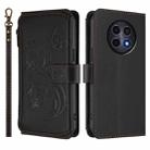 For Realme 13 / 12 / 12x / C65 5G Global Butterfly Love Flower Multi-card Zipper Wallet Leather Phone Case(Black) - 2