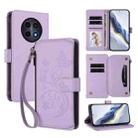 For Realme 13 / 12 / 12x / C65 5G Global Butterfly Love Flower Multi-card Zipper Wallet Leather Phone Case(Light Purple) - 1