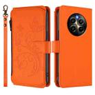 For Realme 12 Pro / 12 Pro+ / P1 Pro 5G Butterfly Love Flower Multi-card Zipper Wallet Leather Phone Case(Orange) - 2