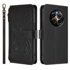 For Realme 12 Pro / 12 Pro+ / P1 Pro 5G Butterfly Love Flower Multi-card Zipper Wallet Leather Phone Case(Black) - 2
