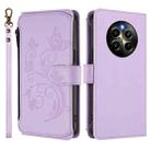 For Realme 12 Pro / 12 Pro+ / P1 Pro 5G Butterfly Love Flower Multi-card Zipper Wallet Leather Phone Case(Light Purple) - 2