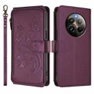 For Realme 13 / 12 4G / P1 5G Global Butterfly Love Flower Multi-card Zipper Wallet Leather Phone Case(Dark Purple) - 2