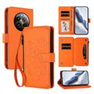 For Realme 13 / 12 4G / P1 5G Global Butterfly Love Flower Multi-card Zipper Wallet Leather Phone Case(Orange) - 1