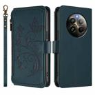 For Realme 13 / 12 4G / P1 5G Global Butterfly Love Flower Multi-card Zipper Wallet Leather Phone Case(Dark Green) - 2