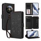 For Realme 13 / 12 4G / P1 5G Global Butterfly Love Flower Multi-card Zipper Wallet Leather Phone Case(Black) - 1
