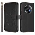 For Realme 13+ 5G Global Butterfly Love Flower Multi-card Zipper Wallet Leather Phone Case(Black) - 2