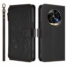 For Realme 13 Pro / 13 Pro+ 5G Global Butterfly Love Flower Multi-card Zipper Wallet Leather Phone Case(Black) - 2