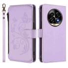 For Realme 13 Pro / 13 Pro+ 5G Global Butterfly Love Flower Multi-card Zipper Wallet Leather Phone Case(Light Purple) - 2