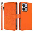 For Realme 14 / P3 / 14T 5G Global Butterfly Love Flower Multi-card Zipper Wallet Leather Phone Case(Orange) - 2