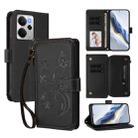 For Realme 14 / P3 / 14T 5G Global Butterfly Love Flower Multi-card Zipper Wallet Leather Phone Case(Black) - 1
