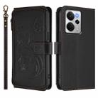 For Realme 14 / P3 / 14T 5G Global Butterfly Love Flower Multi-card Zipper Wallet Leather Phone Case(Black) - 2
