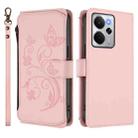 For Realme 14 / P3 / 14T 5G Global Butterfly Love Flower Multi-card Zipper Wallet Leather Phone Case(Pink) - 2