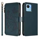 For Realme C30 4G / C30s / Narzo 50i Butterfly Love Flower Multi-card Zipper Wallet Leather Phone Case(Dark Green) - 2