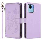 For Realme C30 4G / C30s / Narzo 50i Butterfly Love Flower Multi-card Zipper Wallet Leather Phone Case(Light Purple) - 2