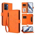 For Realme C33 2023 / 2022 Butterfly Love Flower Multi-card Zipper Wallet Leather Phone Case(Orange) - 1