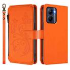 For Realme C33 2023 / 2022 Butterfly Love Flower Multi-card Zipper Wallet Leather Phone Case(Orange) - 2