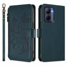 For Realme C33 2023 / 2022 Butterfly Love Flower Multi-card Zipper Wallet Leather Phone Case(Dark Green) - 2