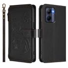 For Realme C33 2023 / 2022 Butterfly Love Flower Multi-card Zipper Wallet Leather Phone Case(Black) - 2