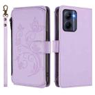 For Realme C33 2023 / 2022 Butterfly Love Flower Multi-card Zipper Wallet Leather Phone Case(Light Purple) - 2