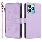 For Realme C53 / C51 4G Global Butterfly Love Flower Multi-card Zipper Wallet Leather Phone Case(Light Purple) - 2