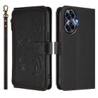 For Realme C55 4G Global / Narzo N55 Butterfly Love Flower Multi-card Zipper Wallet Leather Phone Case(Black) - 2
