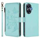 For Realme C55 4G Global / Narzo N55 Butterfly Love Flower Multi-card Zipper Wallet Leather Phone Case(Mint Green) - 2
