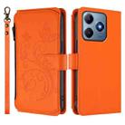 For Realme C63 / C61 / Note 60 4G Global Butterfly Love Flower Multi-card Zipper Wallet Leather Phone Case(Orange) - 2