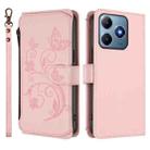 For Realme C63 / C61 / Note 60 4G Global Butterfly Love Flower Multi-card Zipper Wallet Leather Phone Case(Pink) - 2