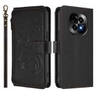 For Realme C63 5G Global Butterfly Love Flower Multi-card Zipper Wallet Leather Phone Case(Black) - 2