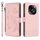 For Realme C63 5G Global Butterfly Love Flower Multi-card Zipper Wallet Leather Phone Case(Pink) - 2