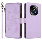 For Realme C63 5G Global Butterfly Love Flower Multi-card Zipper Wallet Leather Phone Case(Light Purple) - 2