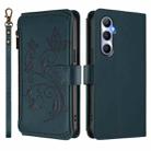 For Realme C65 4G Global Butterfly Love Flower Multi-card Zipper Wallet Leather Phone Case(Dark Green) - 2