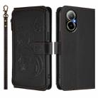 For Realme C67 4G / 12 Lite 4G Global Butterfly Love Flower Multi-card Zipper Wallet Leather Phone Case(Black) - 2