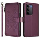 For Realme C75 4G Global / 14x 5G India Butterfly Love Flower Multi-card Zipper Wallet Leather Phone Case(Dark Purple) - 2