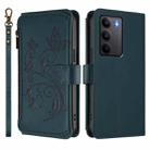 For Realme C75 4G Global / 14x 5G India Butterfly Love Flower Multi-card Zipper Wallet Leather Phone Case(Dark Green) - 2