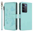 For Realme C75 4G Global / 14x 5G India Butterfly Love Flower Multi-card Zipper Wallet Leather Phone Case(Mint Green) - 2