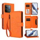 For Realme GT 6 5G / GT 6T 5G Global Butterfly Love Flower Multi-card Zipper Wallet Leather Phone Case(Orange) - 1