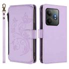 For Realme GT 6 5G / GT 6T 5G Global Butterfly Love Flower Multi-card Zipper Wallet Leather Phone Case(Light Purple) - 2
