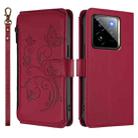 For Realme GT 7 Pro 5G / GT7 Pro Racing Butterfly Love Flower Multi-card Zipper Wallet Leather Phone Case(Wine Red) - 2
