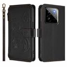 For Realme GT 7 Pro 5G / GT7 Pro Racing Butterfly Love Flower Multi-card Zipper Wallet Leather Phone Case(Black) - 2