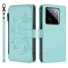 For Realme GT 7 Pro 5G / GT7 Pro Racing Butterfly Love Flower Multi-card Zipper Wallet Leather Phone Case(Mint Green) - 2