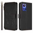 For Realme GT Neo 3 Butterfly Love Flower Multi-card Zipper Wallet Leather Phone Case(Black) - 2