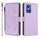For Realme GT Neo 3 Butterfly Love Flower Multi-card Zipper Wallet Leather Phone Case(Light Purple) - 2