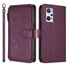 For Realme GT Neo 3T Butterfly Love Flower Multi-card Zipper Wallet Leather Phone Case(Dark Purple) - 2